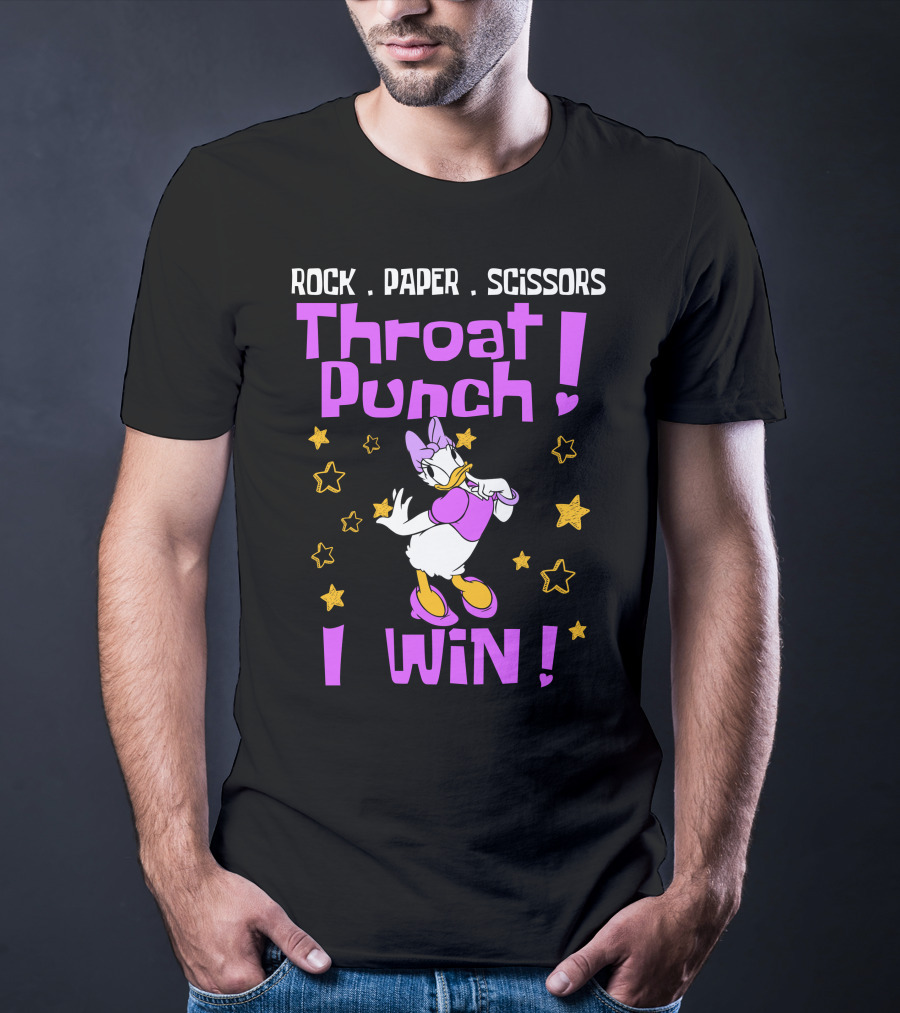Rock Paper Scissors Throat Punch I Win Daisy Duck Stars T-Shirt