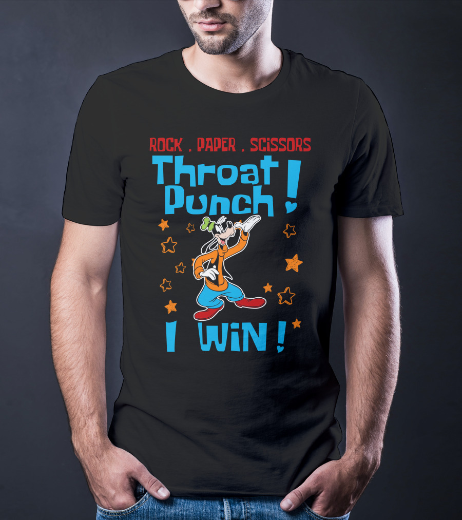 Rock Paper Scissors Throat Punch I Win Goofy T-Shirt