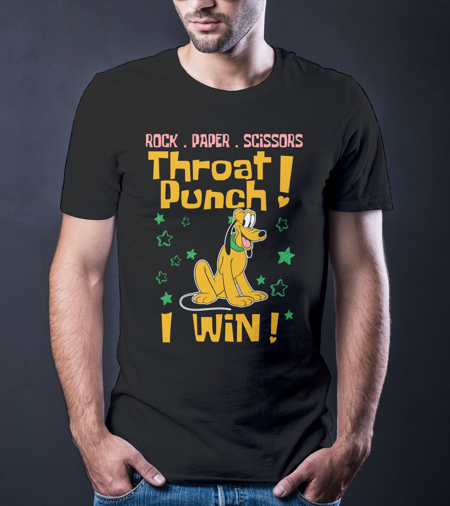 Rock Paper Scissors Throat Punch I Win Pluto Stars T-Shirt