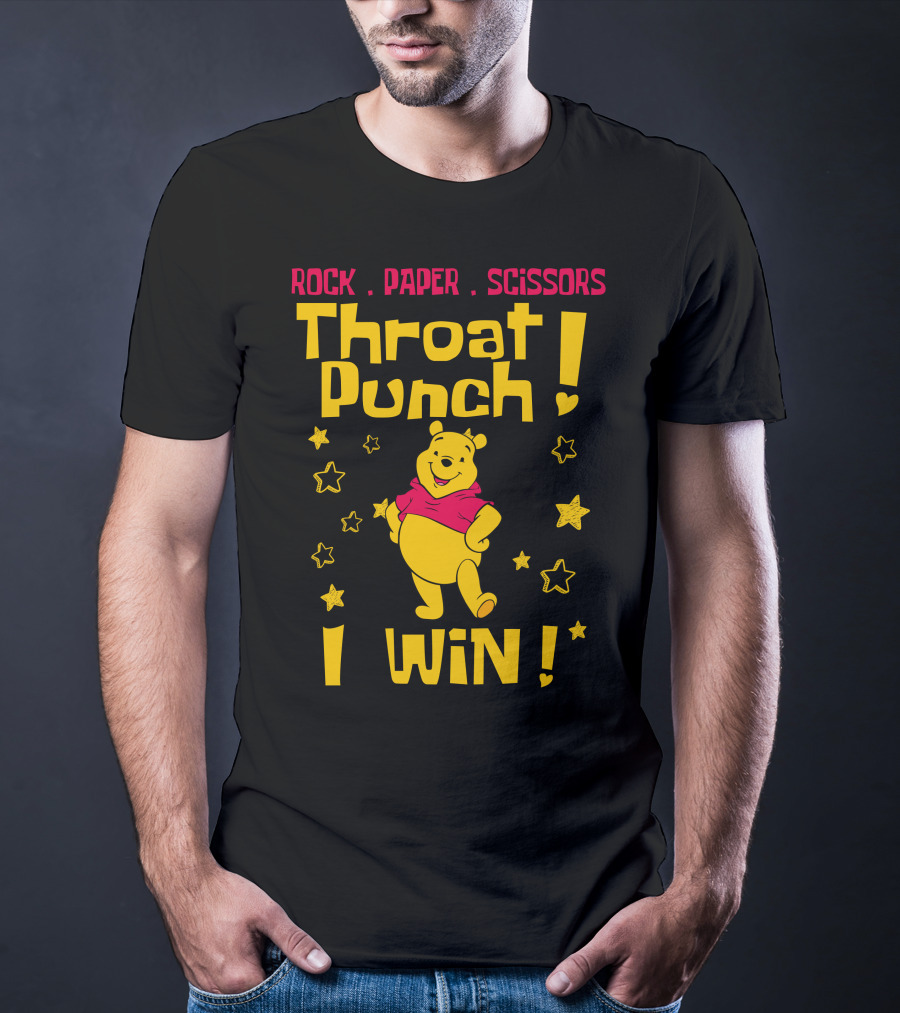 Rock Paper Scissors Throat Punch I Win Pooh T-Shirt