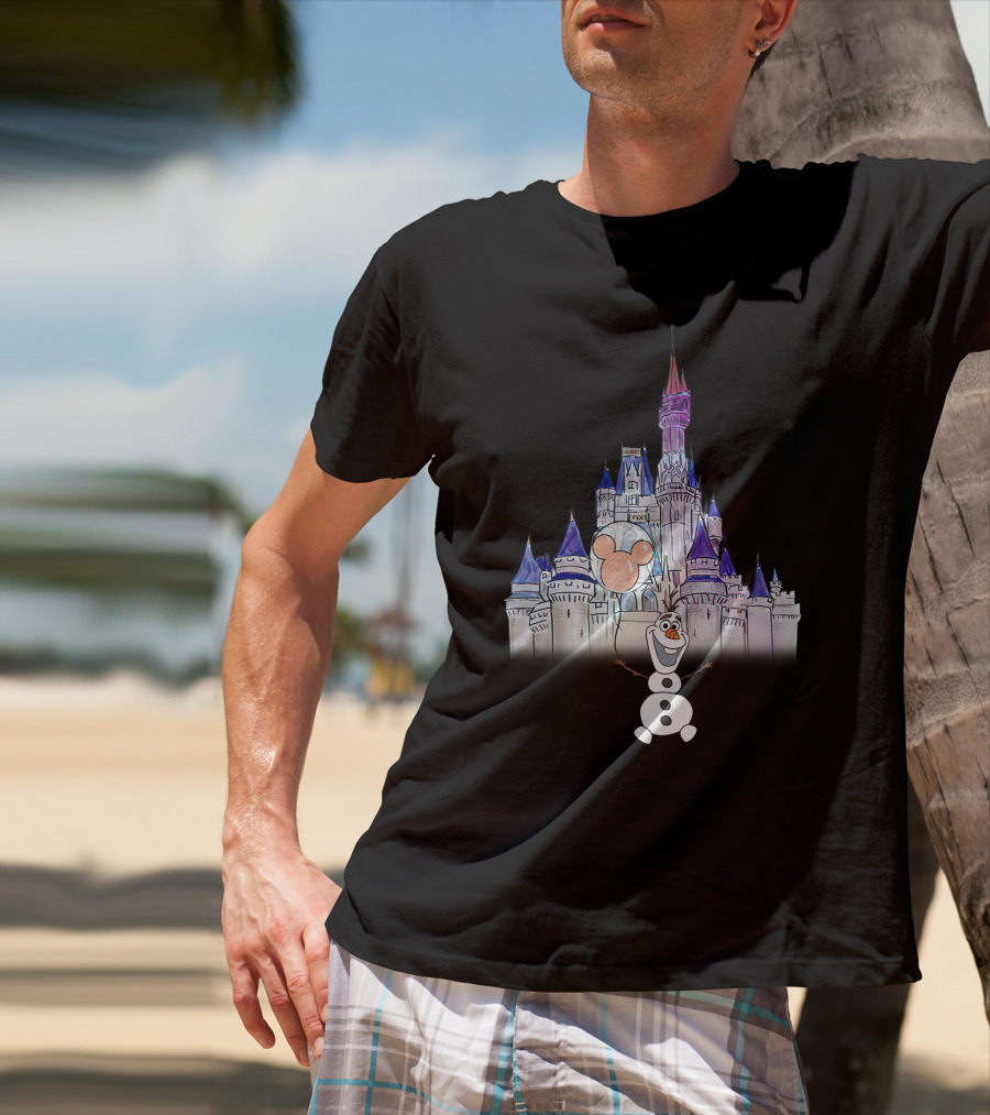 Frozen Olaf Disney Castle Mickey Balloon T-Shirt