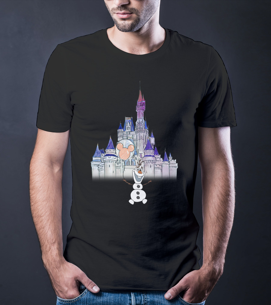 Frozen Olaf Disney Castle Mickey Balloon T-Shirt