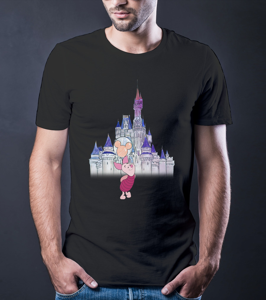 Disney Castle Piglet With Mickey Balloon T-Shirt