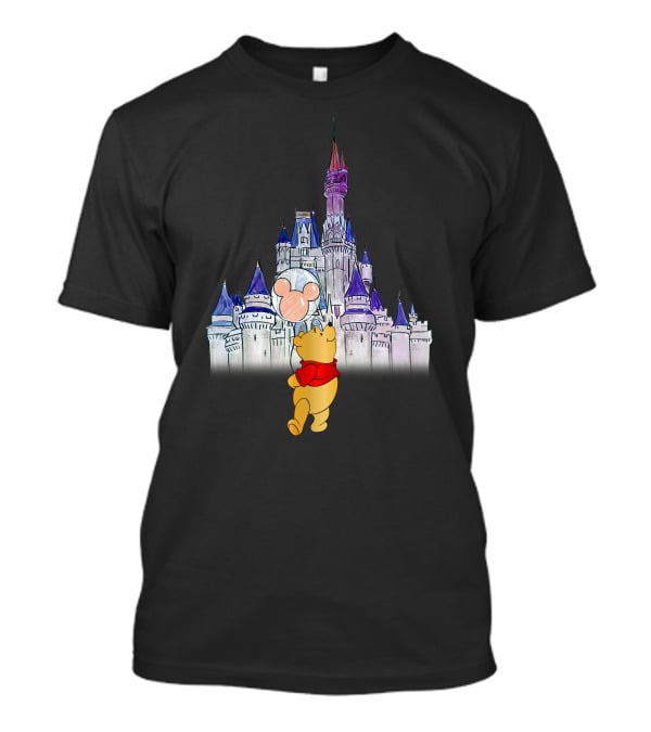 Winnie The Pooh Mickey Balloon Disney Castle T-Shirt
