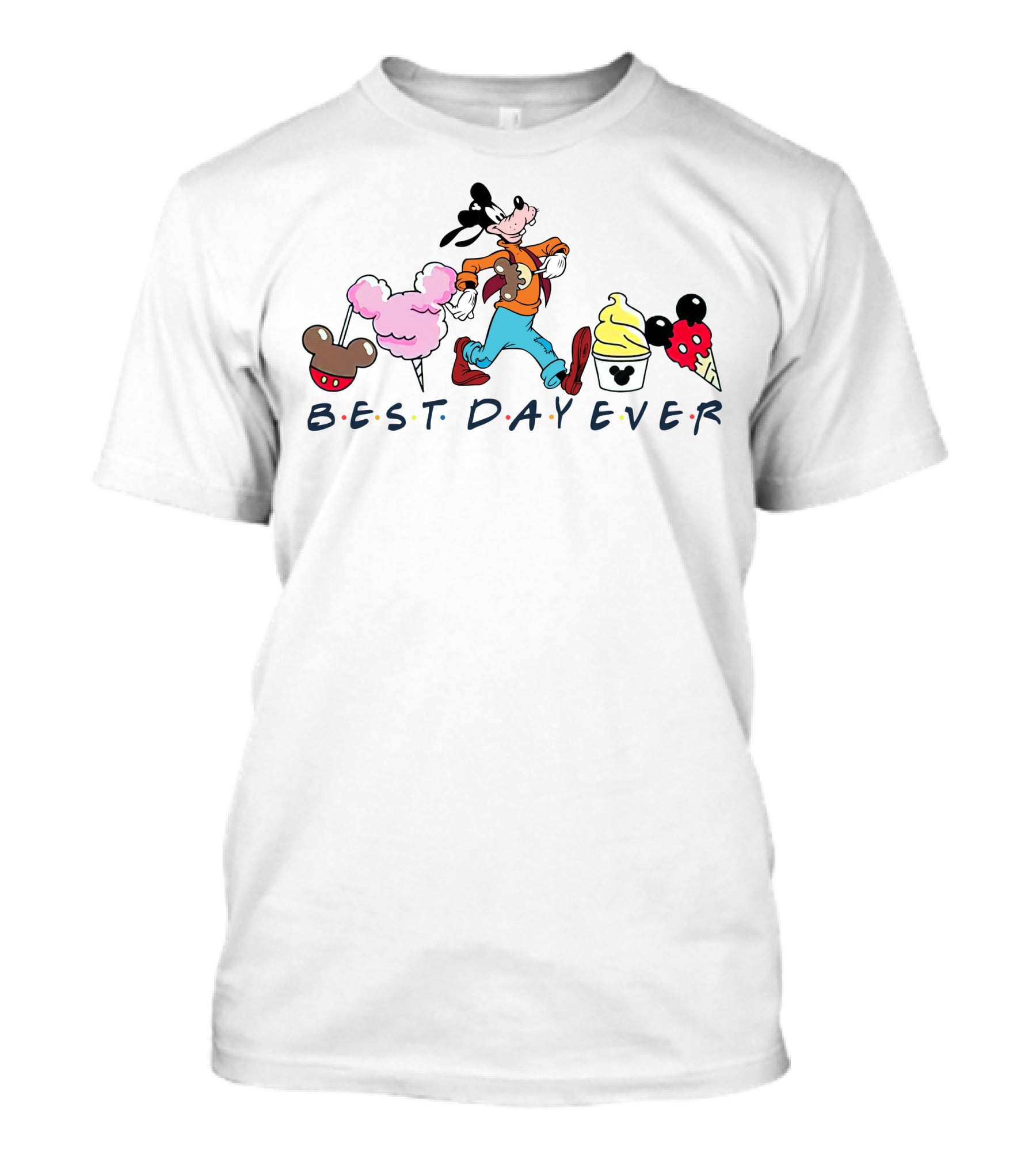 Goofy Best Day Ever Disney Mickey Ice Cream Cotton Candy T-Shirt