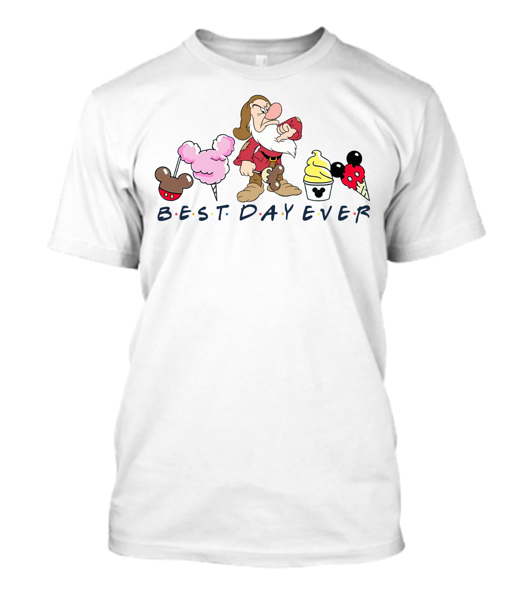 Best Day Ever Grumpy Disney Mickey Mouse Ears Cotton Candy T-Shirt