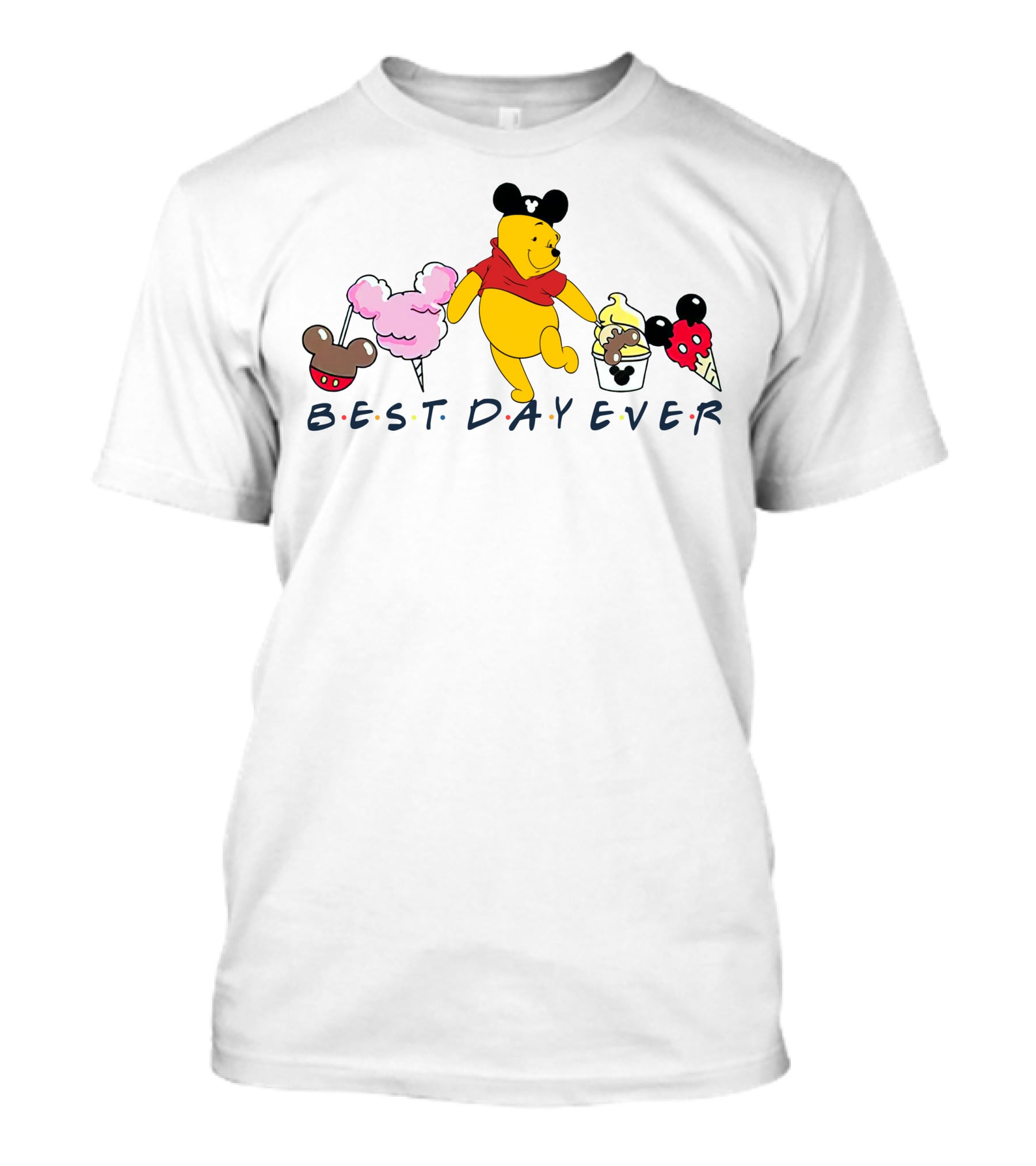 Best Day Ever Pooh Mickey Mouse Ears Ice Cream Treats T-Shirt
