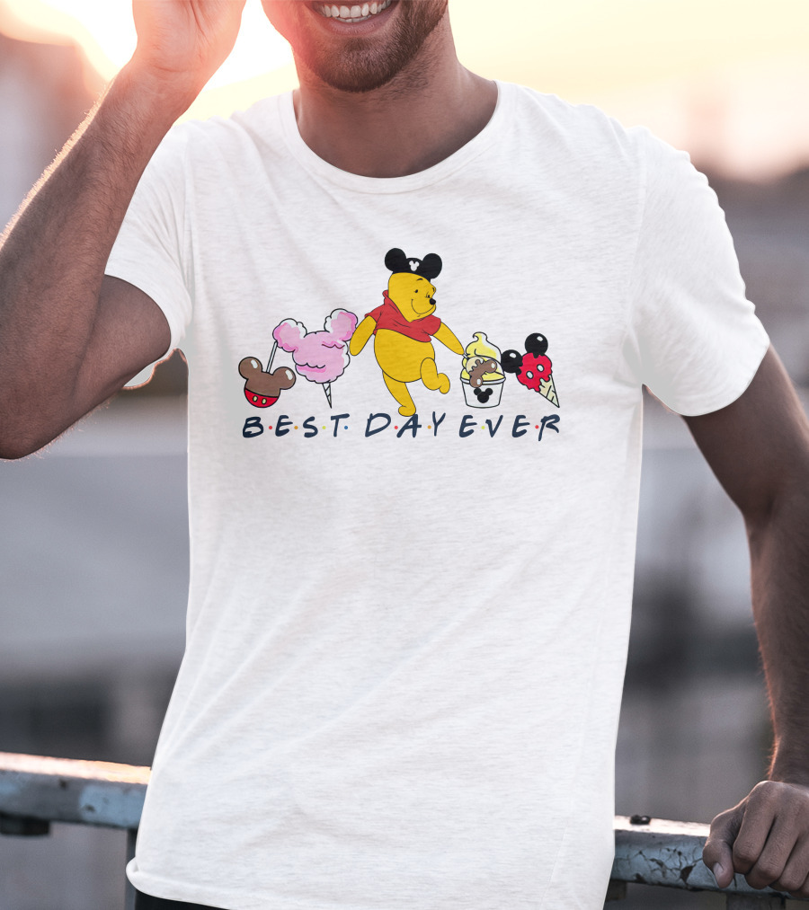 Best Day Ever Pooh Mickey Mouse Ears Ice Cream Treats T-Shirt