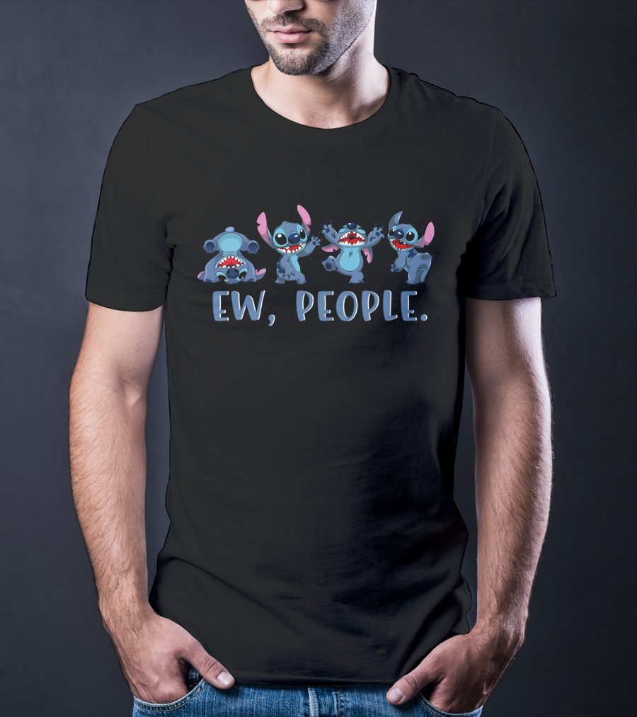 Ew People Stitch Alien Character Expressions T-Shirt