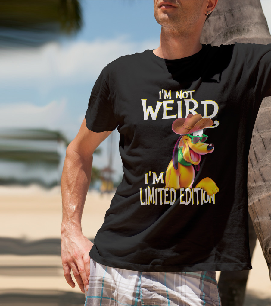 I'm Not Weird I'm Pluto Wearing Cowboy Hat And Sunglasses T-Shirt