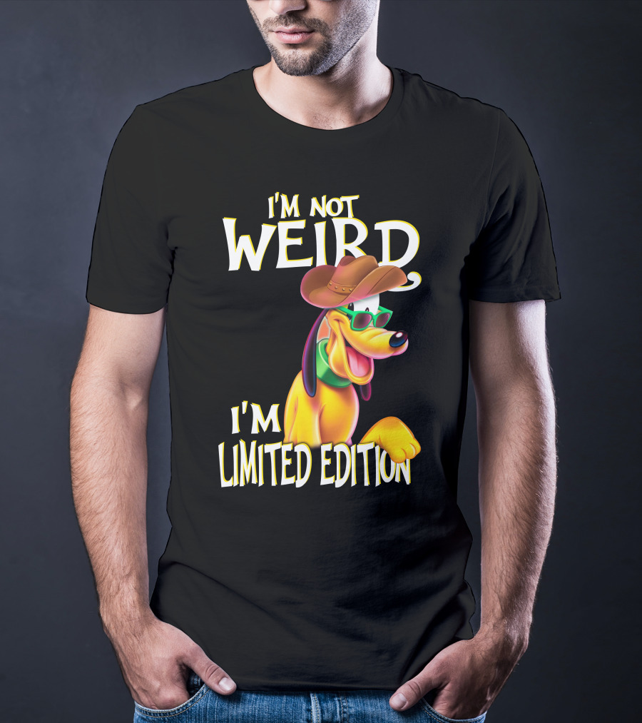 I'm Not Weird I'm Pluto Wearing Cowboy Hat And Sunglasses T-Shirt
