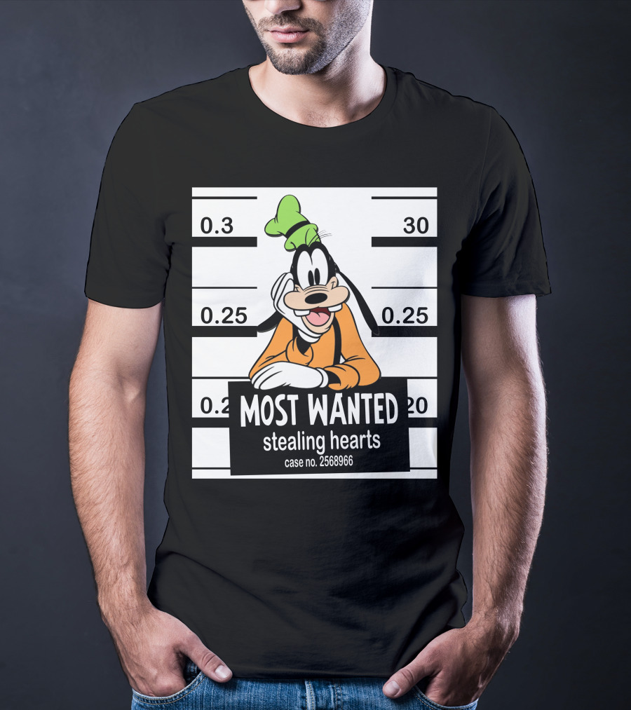 Most Wanted Goofy Stealing Hearts Case No. 2568966 T-Shirt
