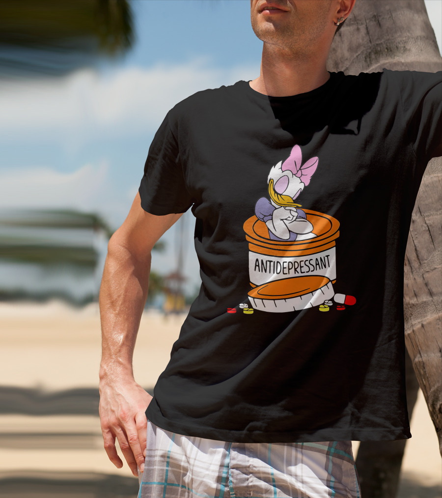 Daisy Antidepressant Bottle Cartoon T-Shirt
