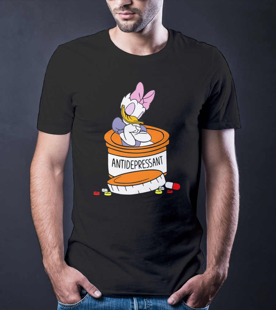 Daisy Antidepressant Bottle Cartoon T-Shirt