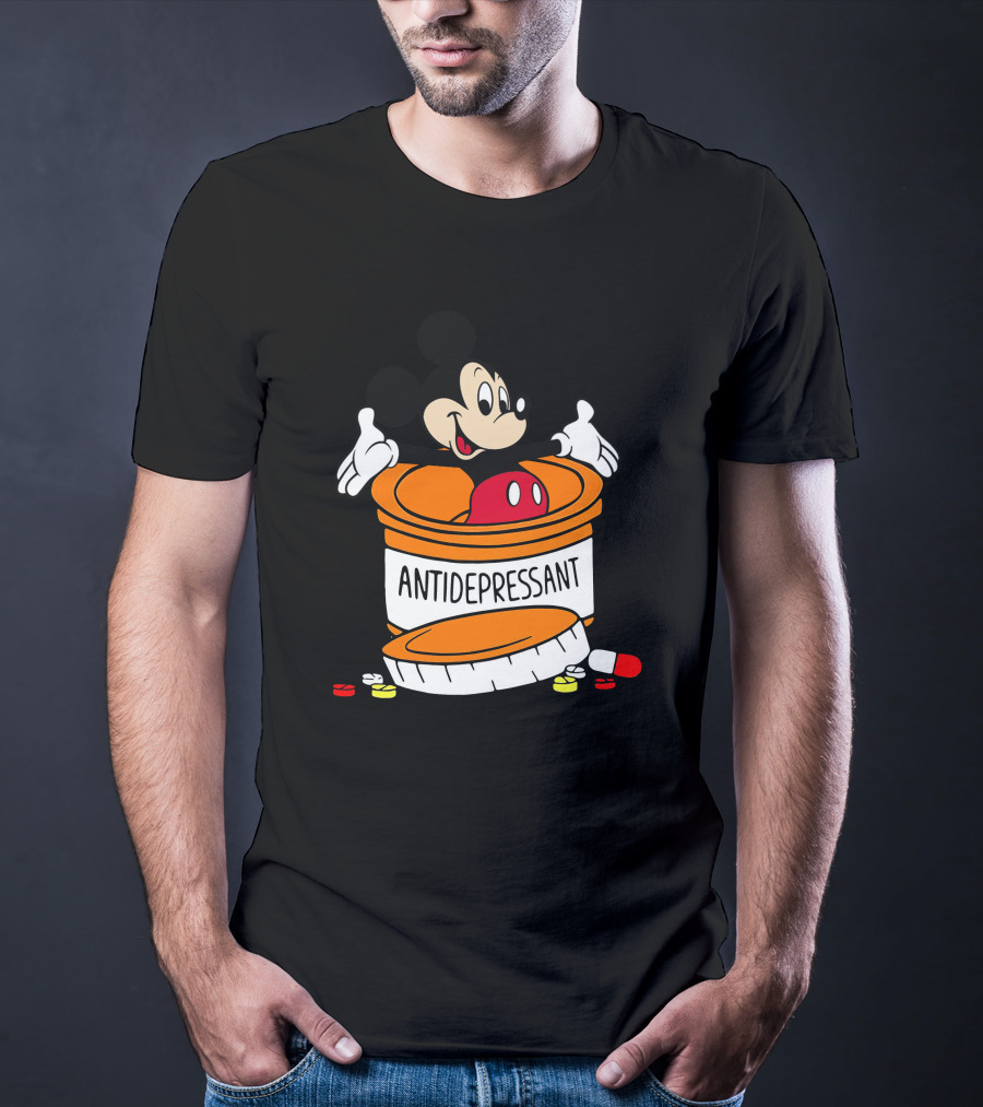 Mickey Antidepressant Pills Bottle T-Shirt