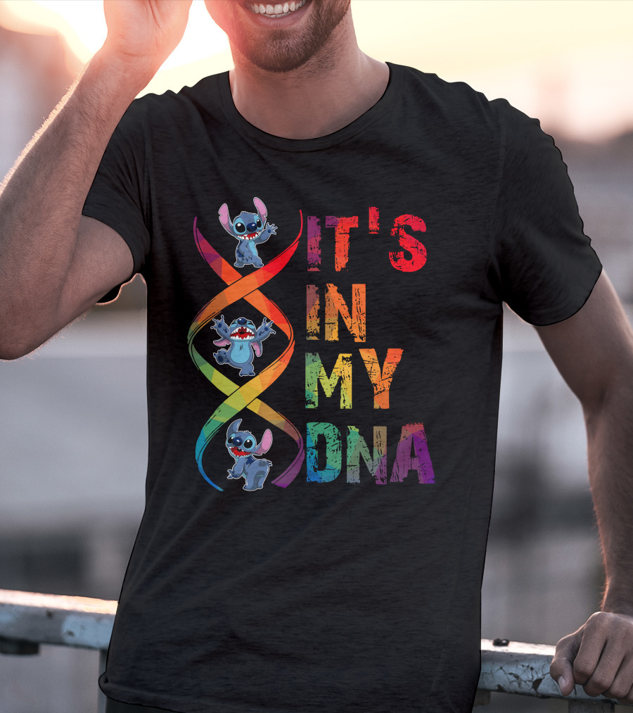 Stitch It's In My Dna Rainbow Dna Helix T-Shirt