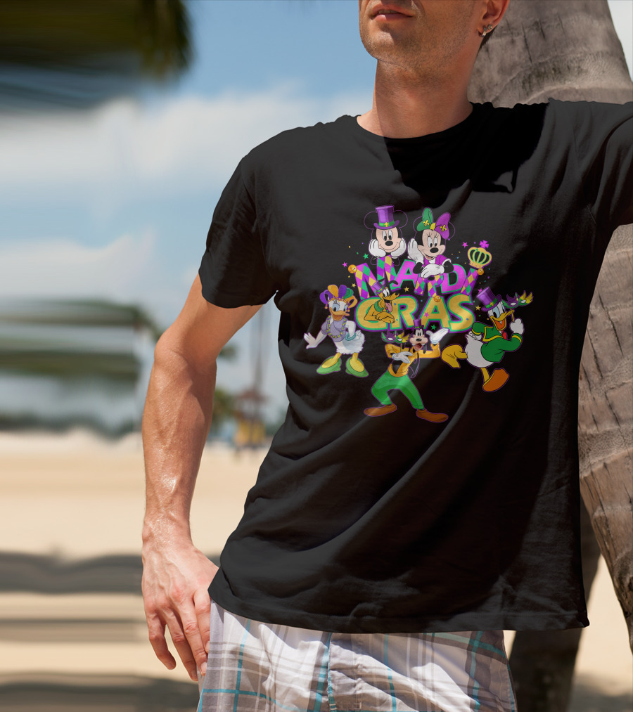 Mardi Gras Mickey Minnie Donald Daisy Goofy T-Shirt