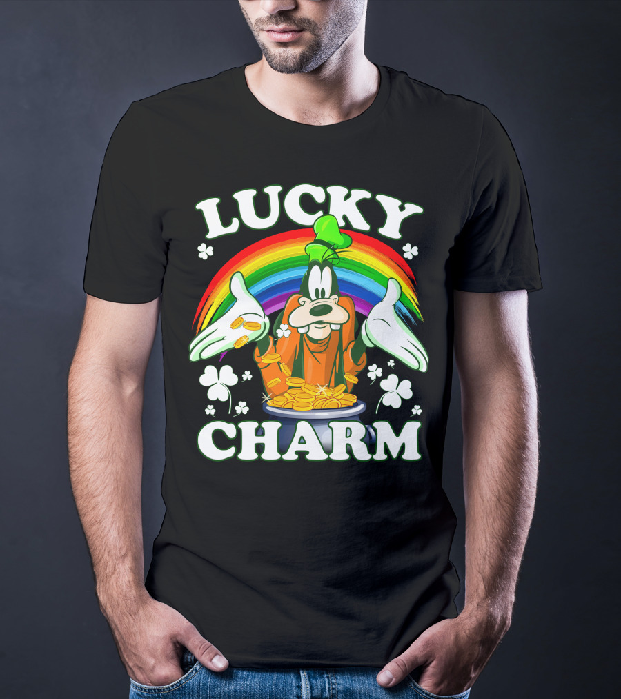 Lucky Charm Goofy Rainbow Pot Of Gold T-Shirt