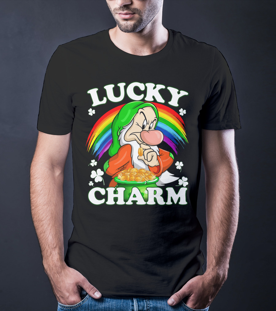 Lucky Charm Grumpy Dwarf Rainbow Treasure T-Shirt