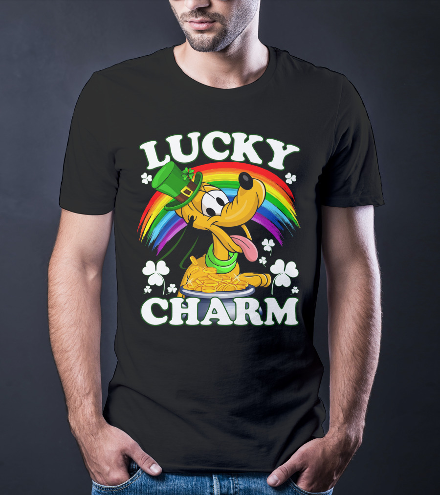 Pluto Lucky Charm Rainbow Coins Shamrock Hat T-Shirt