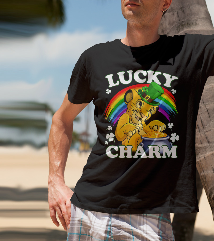 Lucky Charm Simba Rainbow Pot Of Gold T-Shirt