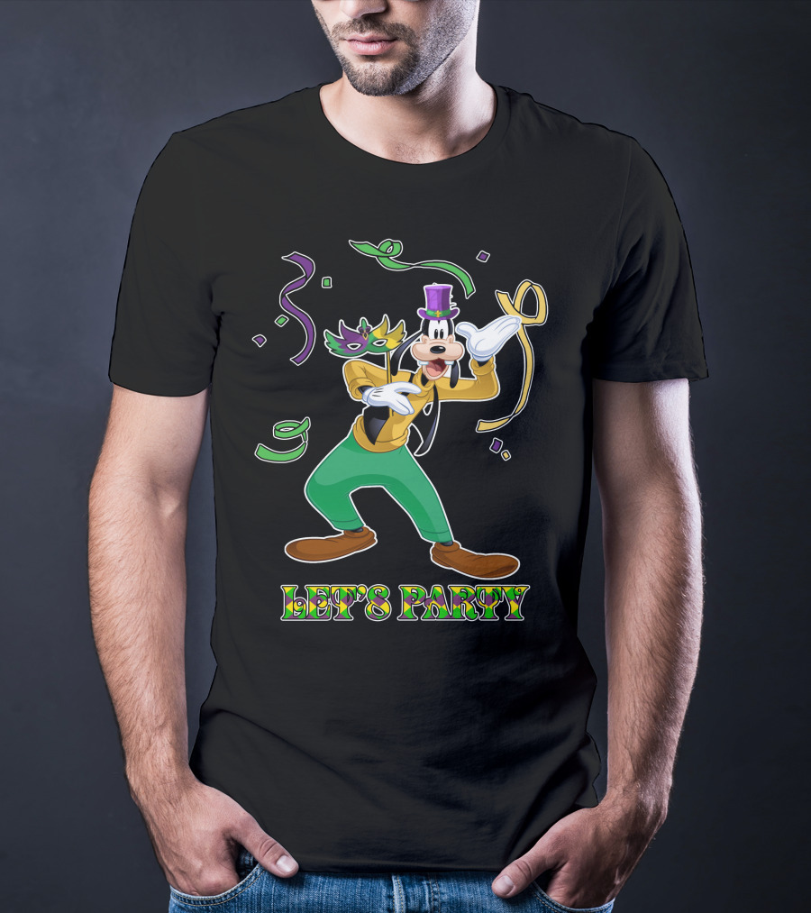 Goofy Let's Party Mardi Gras Celebration T-Shirt