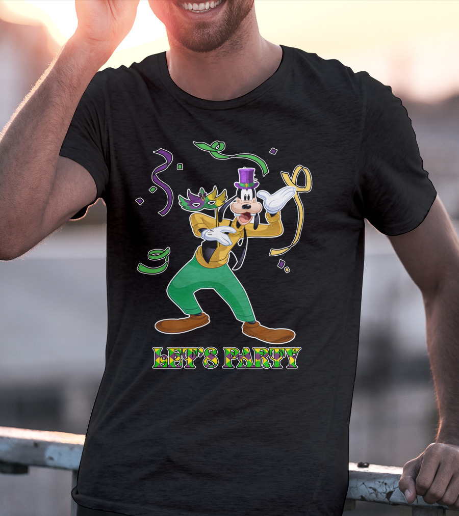 Goofy Let's Party Mardi Gras Celebration T-Shirt