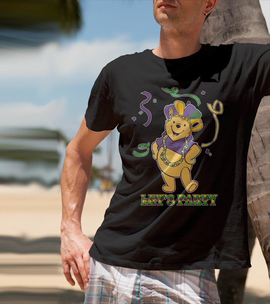Pooh Let's Party Mardi Gras Celebration T-Shirt