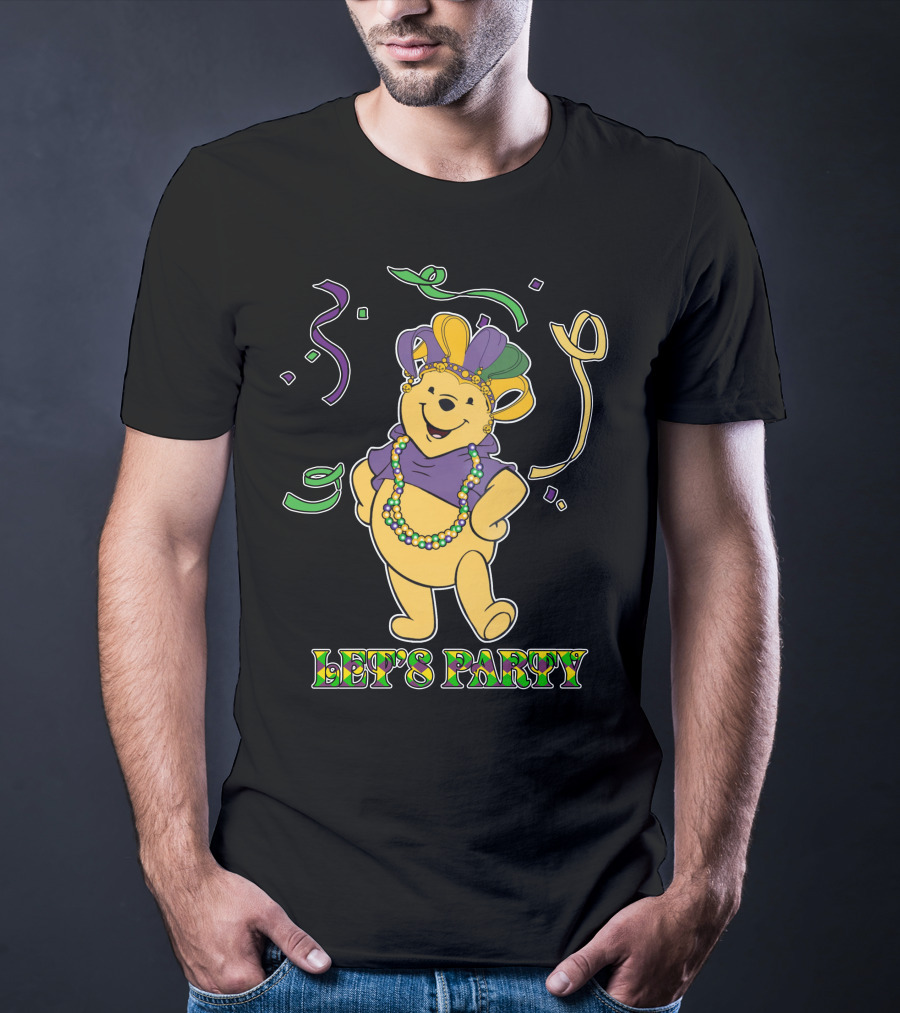 Pooh Let's Party Mardi Gras Celebration T-Shirt