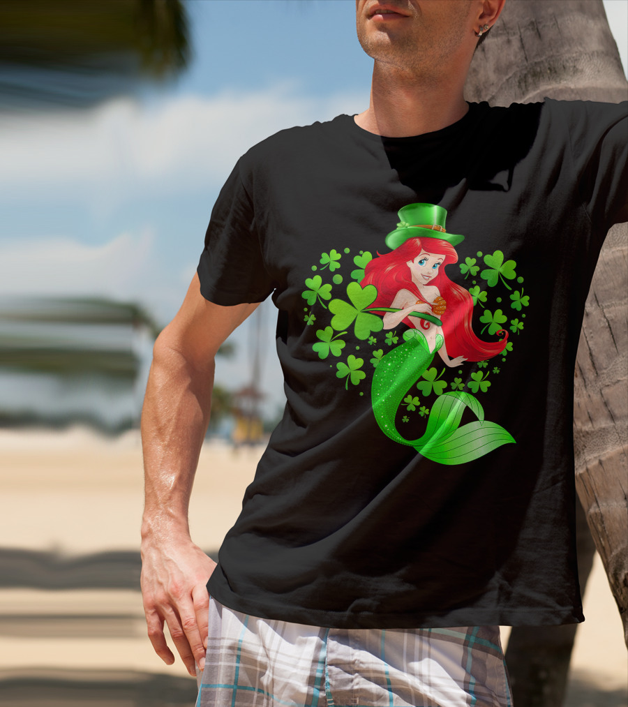 Ariel St. Patrick's Day Clover Mermaid T-Shirt