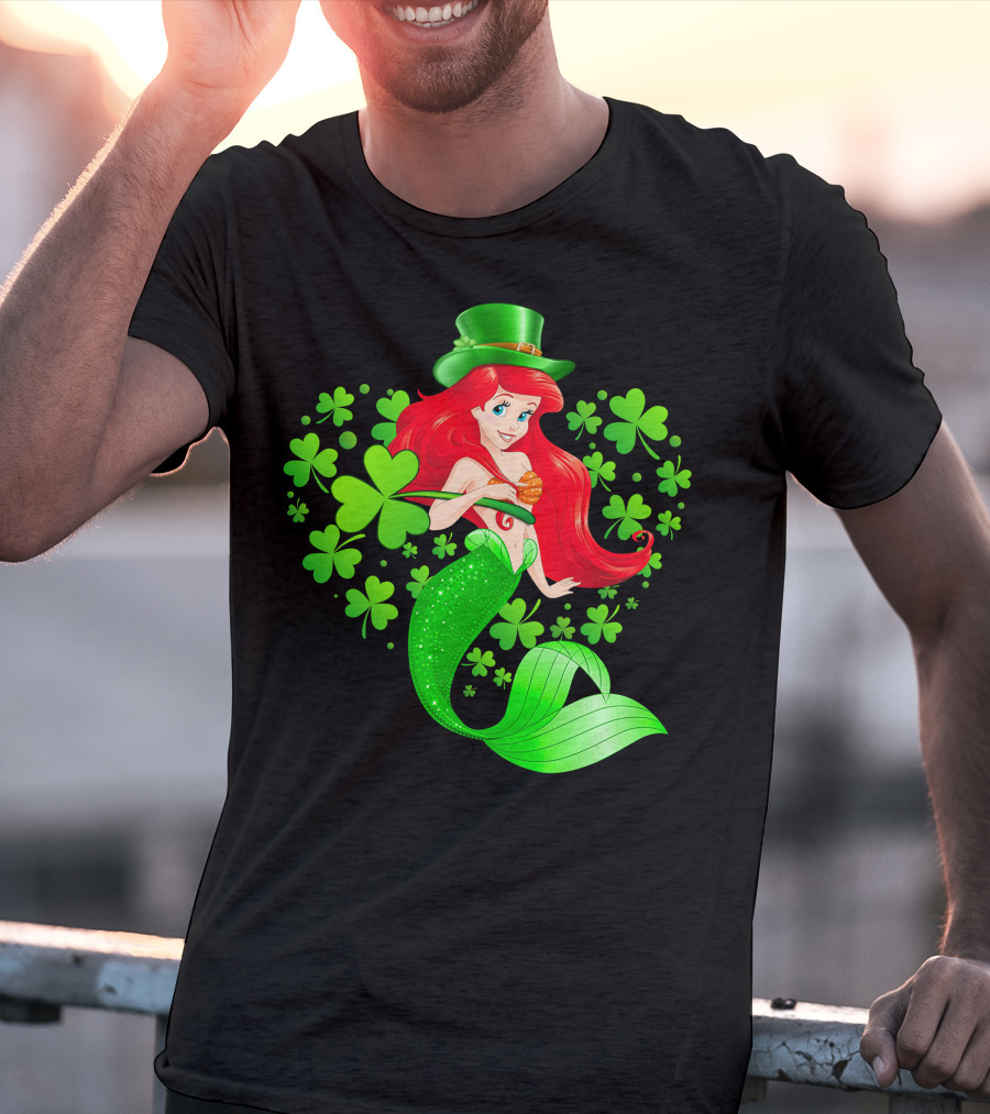 Ariel St. Patrick's Day Clover Mermaid T-Shirt
