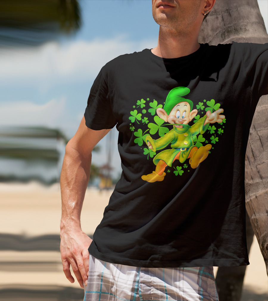 Dopey Green Clover Dance With Shamrocks T-Shirt