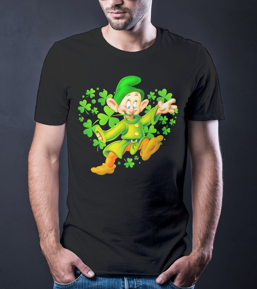 Dopey Green Clover Dance With Shamrocks T-Shirt