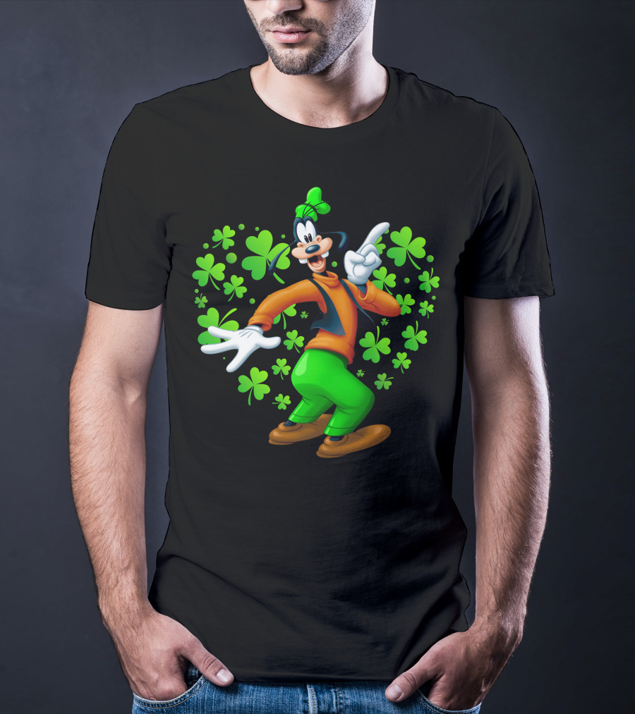 Goofy St. Patrick's Day Shamrock Celebration T-Shirt