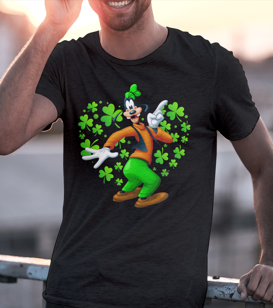 Goofy St. Patrick's Day Shamrock Celebration T-Shirt