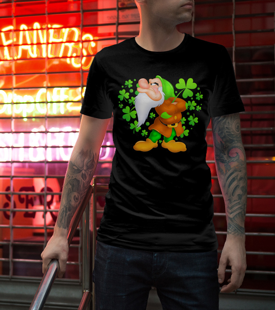 Grumpy Dwarf With Shamrock T-Shirt