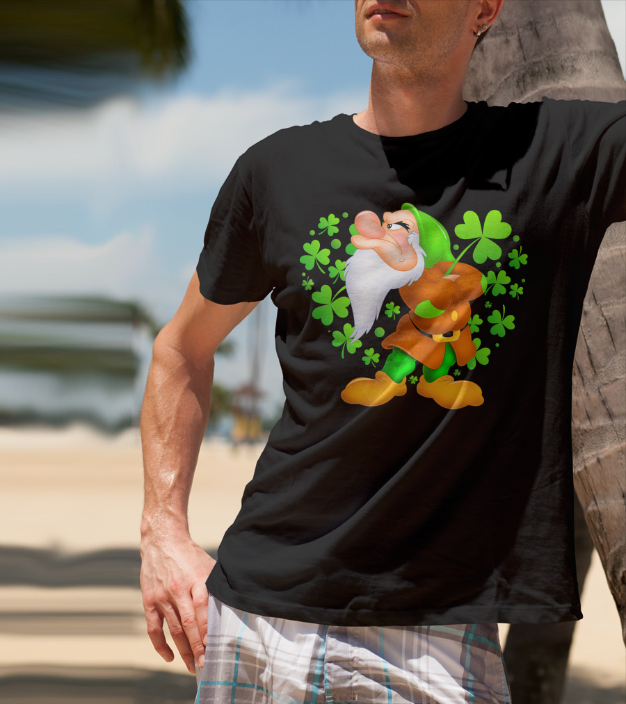 Grumpy Dwarf With Shamrock T-Shirt