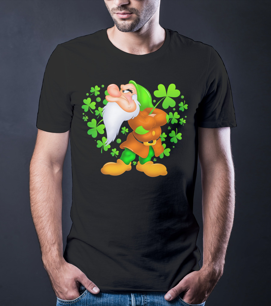 Grumpy Dwarf With Shamrock T-Shirt