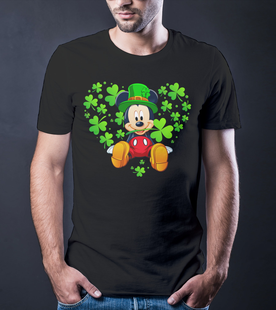 Mickey Mouse St. Patrick's Day Shamrock Hat T-Shirt