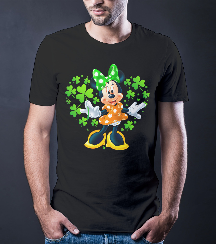 Minnie Mouse Green Clover Polka Dots T-Shirt