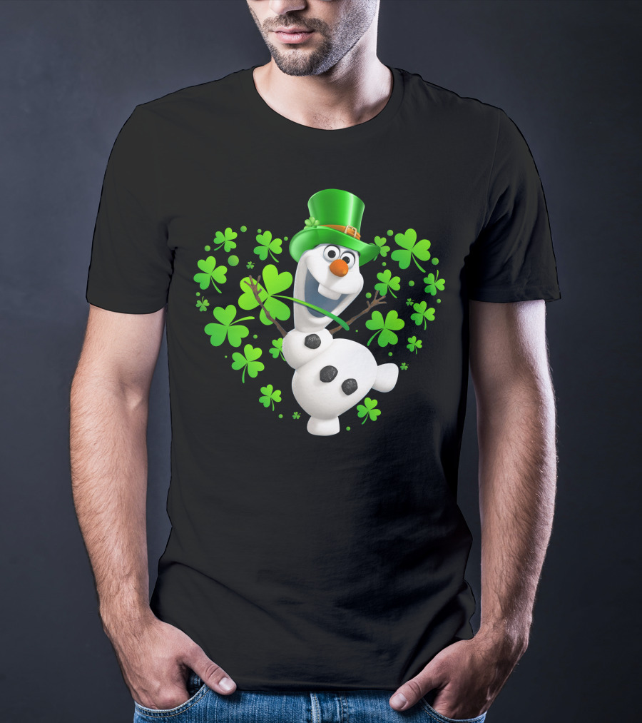 Olaf St. Patrick's Day Green Shamrocks And Hat T-Shirt