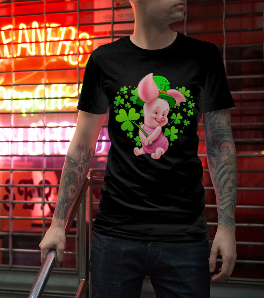 Piglet St. Patrick's Day Clover Celebration T-Shirt