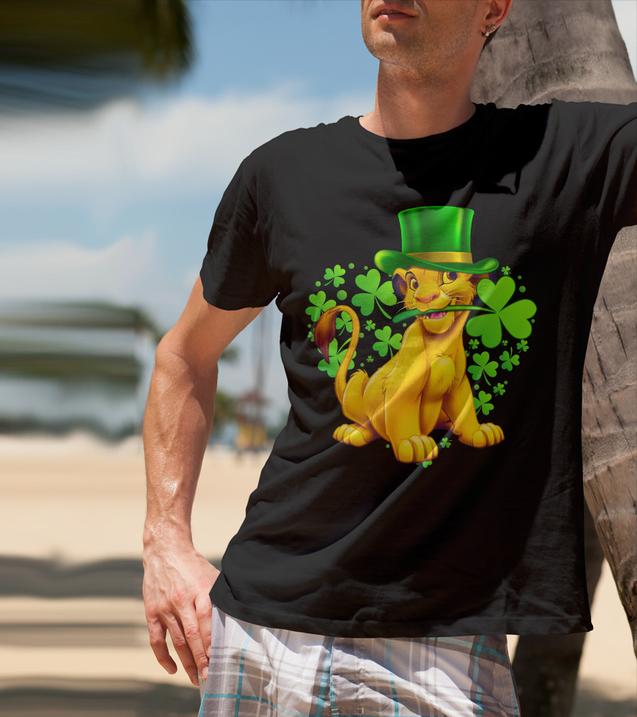 Simba Green Hat Shamrock Heart T-Shirt