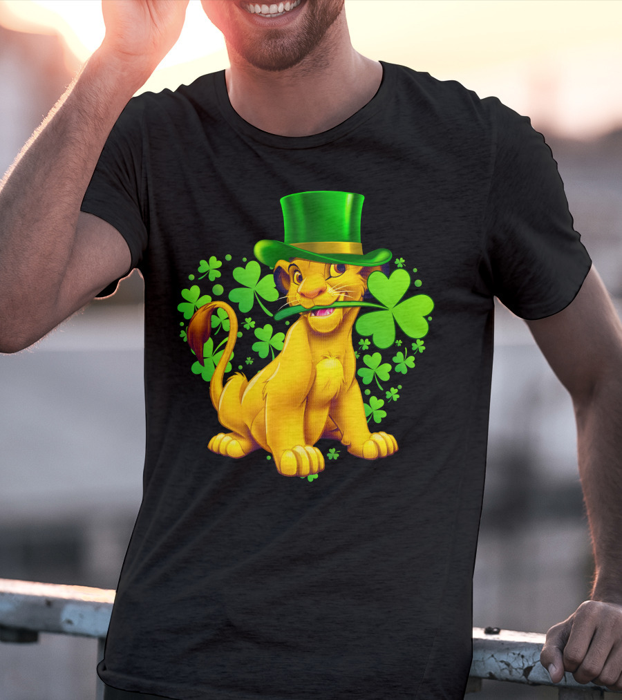 Simba Green Hat Shamrock Heart T-Shirt