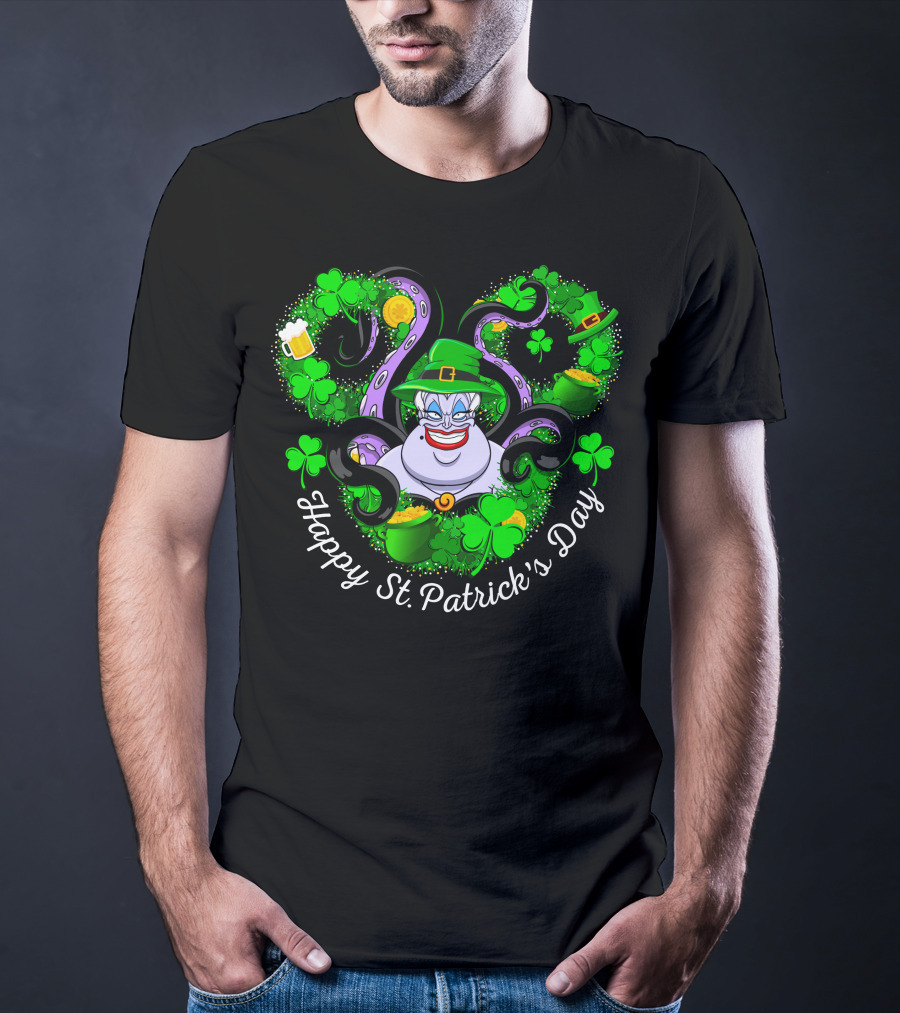 Ursula Happy St. Patrick's Day Clover Coins And Tentacles T-Shirt