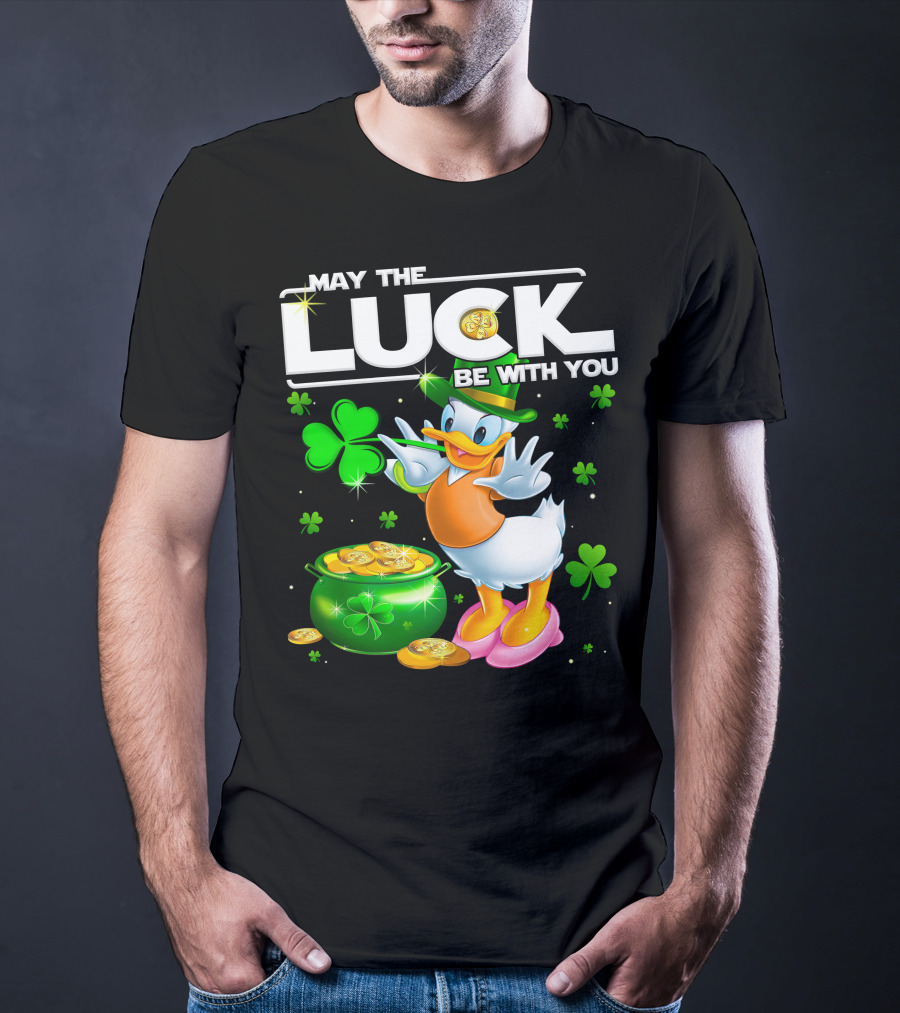 May The Luck Be With You Daisy Duck With Shamrocks And Pot Of Gold T-Shirt