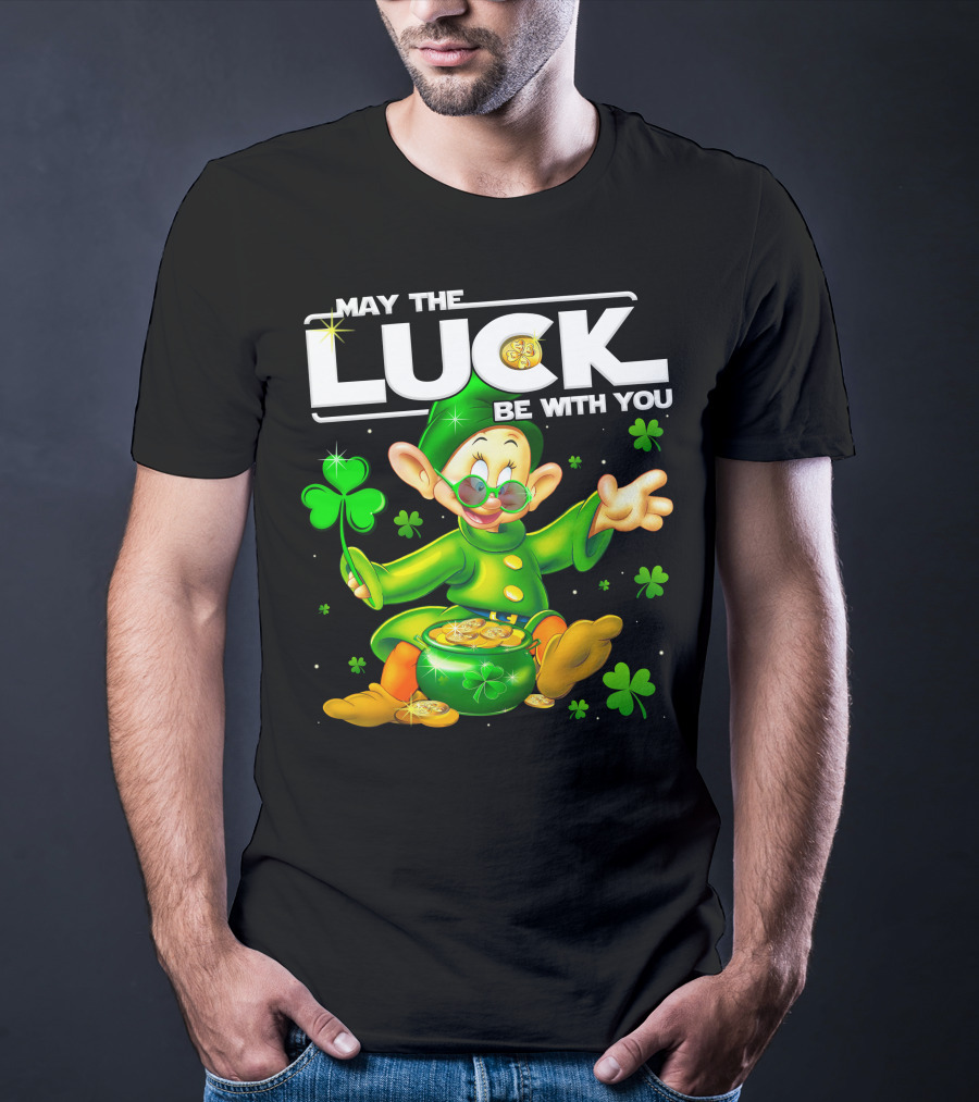 May The Luck Be With You Dopey Coins Shamrock Pot T-Shirt
