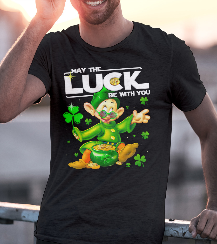 May The Luck Be With You Dopey Coins Shamrock Pot T-Shirt