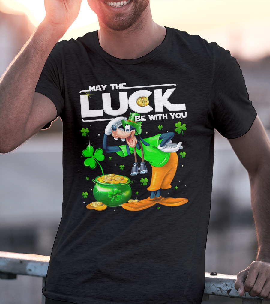 May The Luck Be With You Goofy Coins Clover T-Shirt