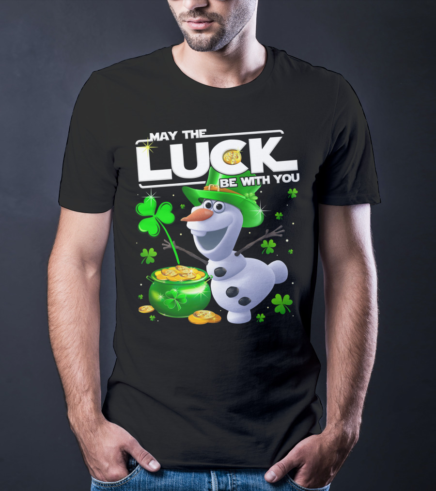 May The Luck Be With You Olaf St. Patrick's Day Theme T-Shirt
